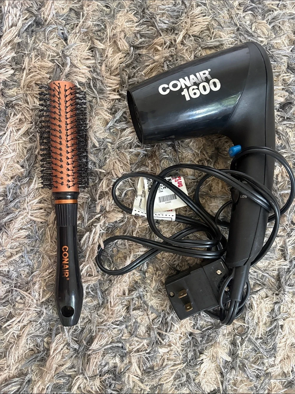 Hair Care Bundle: Dryer, Brush, Rollers, New Clairol Root TouchUp, Makeup Bag